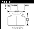 Hawk 2008-2014 Mitsubishi Lancer Evo (1-piece front rotor) High Perf. Street 5.0 Rear Brake Pads Hawk Performance Brake Pads - Performance  AXOPROS