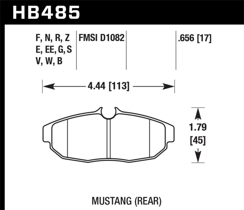 Hawk 2011-2012 Ford Mustang 5.0L Perf. 5.0 (w/Brembo Brakes) High Perf. Street 5.0 Rear Brake Pads Hawk Performance Brake Pads - Performance  AXOPROS