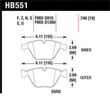 Hawk 2011 BMW 1-Series M HPS 5.0 Front Brake Pads Hawk Performance Brake Pads - Performance  AXOPROS
