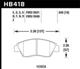 Hawk 2013-2014 Acura ILX (Hybrid) HPS 5.0 Front Brake Pads Hawk Performance Brake Pads - Performance  AXOPROS