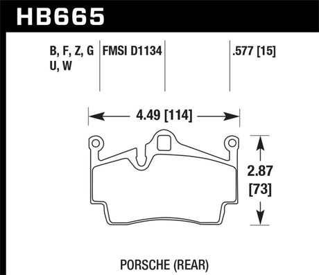 Hawk 2014-2015 Porsche Cayman Performance Ceramic Street Rear Brake Pads Hawk Performance Brake Pads - Performance  AXOPROS