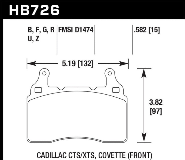 Hawk 2014 Chevrolet Corvette DTC-70 Front Brake Pads Hawk Performance Brake Pads - Racing  AXOPROS