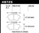 Hawk 2014 Ford Fiesta ST Performance Ceramic Front Brake Pads Hawk Performance Brake Pads - Performance  AXOPROS