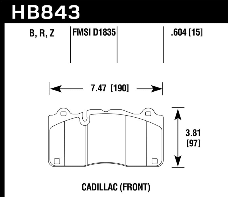 Hawk 2016 Cadillac CTS DTC-60 Race Front Brake Pads Hawk Performance Brake Pads - Racing  AXOPROS