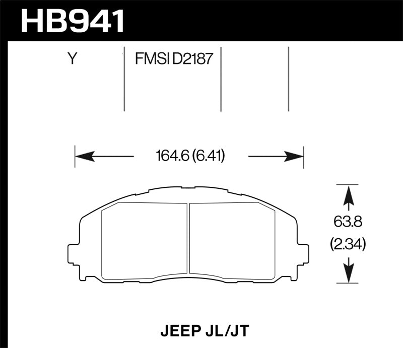 Hawk 2018 Jeep Wrangler Rubicon LTS Street Front Brake Pads Hawk Performance Brake Pads - OE  AXOPROS