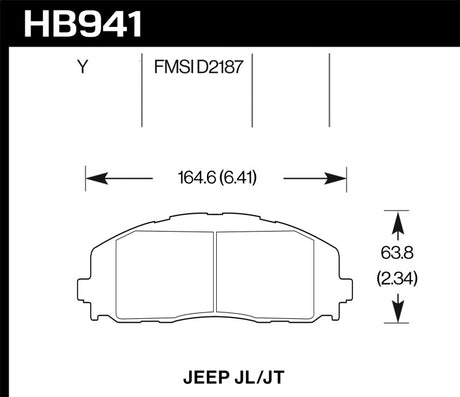 Hawk 2018 Jeep Wrangler Rubicon LTS Street Front Brake Pads Hawk Performance Brake Pads - OE  AXOPROS