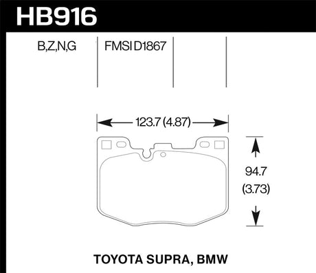 Hawk 2020 Toyota Supra / 19-20 BMW Z4 DTC-60 Front Brake Pads Hawk Performance Brake Pads - Racing  AXOPROS