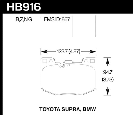 Hawk 2020 Toyota Supra / 19-20 BMW Z4 PC Street Front Brake Pads Hawk Performance Brake Pads - Performance  AXOPROS