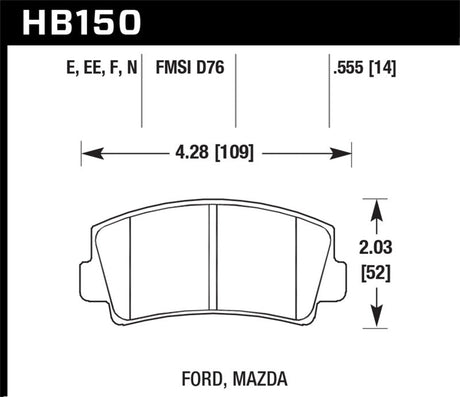 Hawk 79-84 Mazda B2000 / 70-74 RX-2 / 74-78 RX-4 / 79-85 RX-7 Blue 9012 Front Race Brake Pads Hawk Performance Brake Pads - Racing  AXOPROS