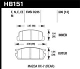 Hawk 81-85 Mazda RX-7 Blue 9012 Rear Race Brake Pads Hawk Performance Brake Pads - Racing  AXOPROS
