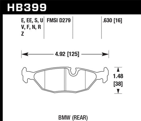 Hawk 84-4/91 BMW 325 (E30) HP+ Street Rear Brake Pads Hawk Performance Brake Pads - Performance  AXOPROS