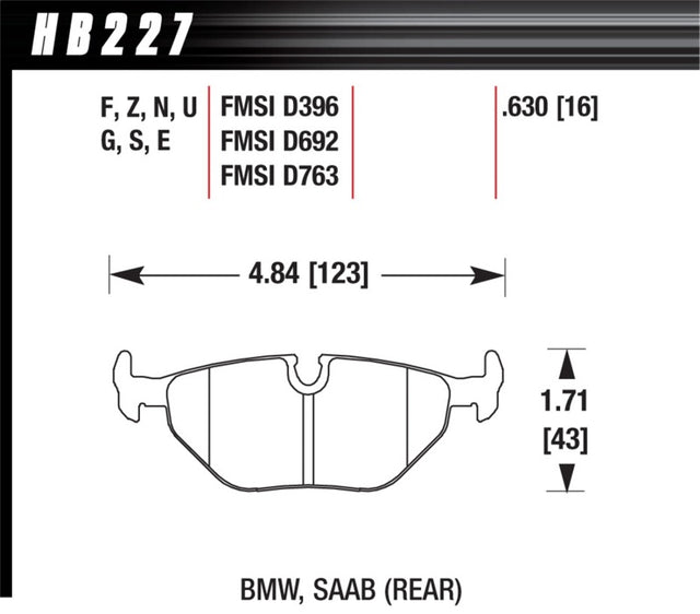 Hawk 92-95 BMW 325iS / 96-02 BMW M3 DTC-70 Race Rear Brake Pads Hawk Performance Brake Pads - Racing  AXOPROS