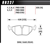Hawk 92-98 BMW 318i DTC-30 Race Rear Brake Pads Hawk Performance Brake Pads - Racing  AXOPROS