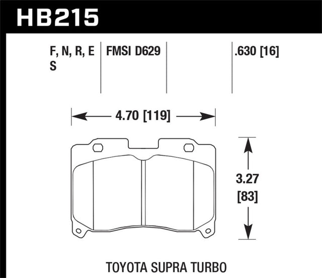 Hawk 93-98 Toyota Supra TT HPS 5.0 Street Front Brake Pads Hawk Performance Brake Pads - Performance  AXOPROS