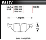 Hawk 95-99 BMW M3 E36 HP+ Street Rear Brake Pads Hawk Performance Brake Pads - Performance  AXOPROS