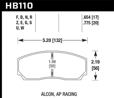 Hawk AP CP3307 / CP5040 / CP5200 Caliper DTC-70 Race Brake Pads Hawk Performance Brake Pads - Racing  AXOPROS