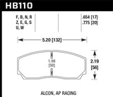 Hawk AP CP5200 Caliper Performance Ceramic Street Brake Pads Hawk Performance Brake Pads - Performance  AXOPROS