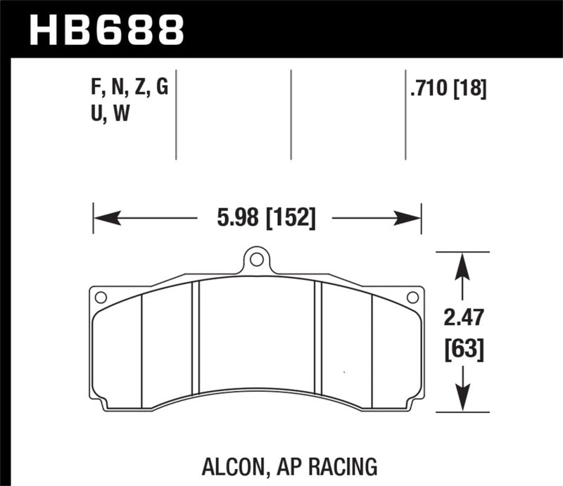 Hawk AP Racing/Alcon HPS 5.0 Brake Pads Hawk Performance Brake Pads - Performance  AXOPROS