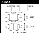 Hawk Audi A3 Quattro / VW EOS / Golf / Jetta / Passat / Rabbit Performance Ceramic Front Brake Pads Hawk Performance Brake Pads - Performance  AXOPROS