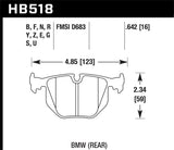Hawk BMW 3/5/7Series/M3/M5/X3/X5/Z4/Z8 / Land Rover Range Rover Blue 9012 Race Rear Brake Pads Hawk Performance Brake Pads - Racing  AXOPROS