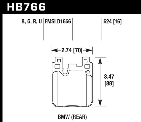 Hawk BMW DTC-60 Race Rear Brake Pads Hawk Performance Brake Pads - Racing  AXOPROS