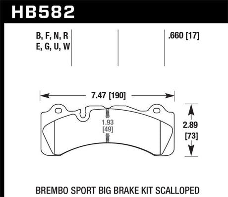 Hawk Brembo Scallped DTC-60 Race Brake Pads Hawk Performance Brake Pads - Racing  AXOPROS