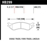 HawkDodge B1500 VanDurango/1500 Pickup/1500 Van / Ford / Lincoln LTS Street Front & Rear Brake Pad Hawk Performance Brake Pads - OE  AXOPROS