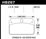 Hawk DR-97 Brake Pads for Strange w/ 0.438in Center Hole Hawk Performance Brake Pads - Racing  AXOPROS