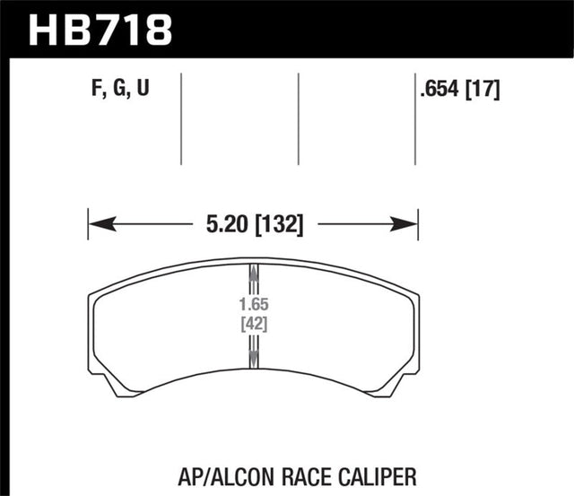 Hawk DTC-60 AP Racing/Alcon HB110 w/42mm Rad Depth Racing Brake Pads Hawk Performance Brake Pads - Racing  AXOPROS