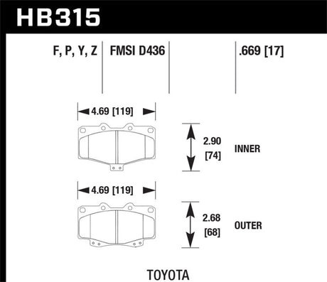 Hawk LTS Street Brake Pads Hawk Performance Brake Pads - OE  AXOPROS