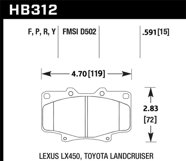 Hawk LTS Street Brake Pads Hawk Performance Brake Pads - OE  AXOPROS