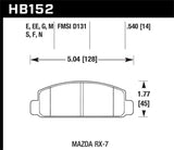 Hawk Mazda RX-7 HPS Street Front Brake Pads Hawk Performance Brake Pads - Performance  AXOPROS