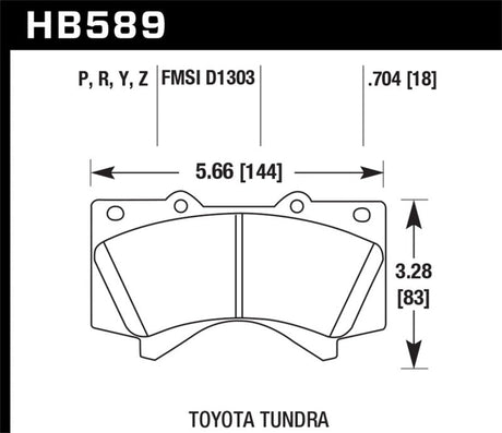 Hawk Performance 08-14 Toyota Land Cruiser Ceramic Street Front Brake Pads Hawk Performance Brake Pads - Performance  AXOPROS