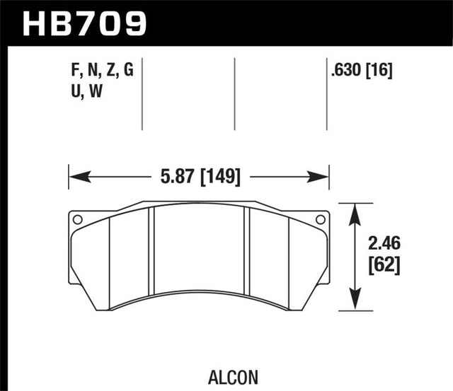 Hawk Performance Alcon Mono 6, Model 4497 HPS Street Brake Pads Hawk Performance Brake Pads - Performance  AXOPROS