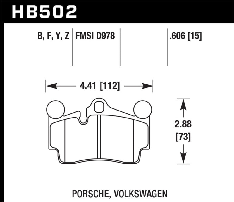Hawk Porsche / Volkswagen Performance Ceramic Street Rear Brake Pads Hawk Performance Brake Pads - Performance  AXOPROS