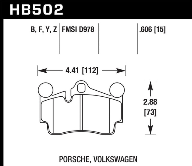 Hawk Porsche / Volkswagen Performance Ceramic Street Rear Brake Pads Hawk Performance Brake Pads - Performance  AXOPROS