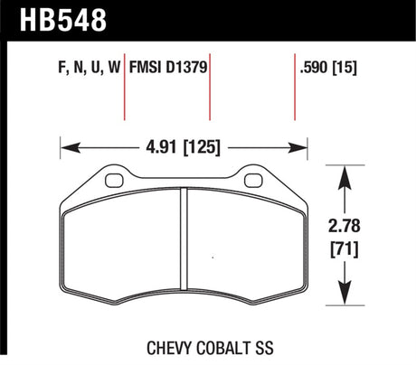 Hawk Renault Clio DTC-60 Race Front Brake Pads Hawk Performance Brake Pads - Racing  AXOPROS