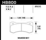 Hawk Wilwood 17mm 6617 Caliper Performance Ceramic Brake Pads Hawk Performance Brake Pads - Performance  AXOPROS