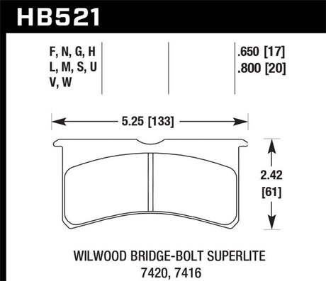 Hawk Wilwood Superlite 4/6 Forged Thin Race DTC-70 Brake Pads Hawk Performance Brake Pads - Racing  AXOPROS