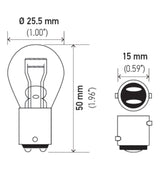 Hella Bulb 1157 12V 27/8W BAY15d S8 Hella Bulbs  AXOPROS