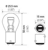 Hella Bulb 1157 12V 27/8W BAY15d S8 Hella Bulbs  AXOPROS