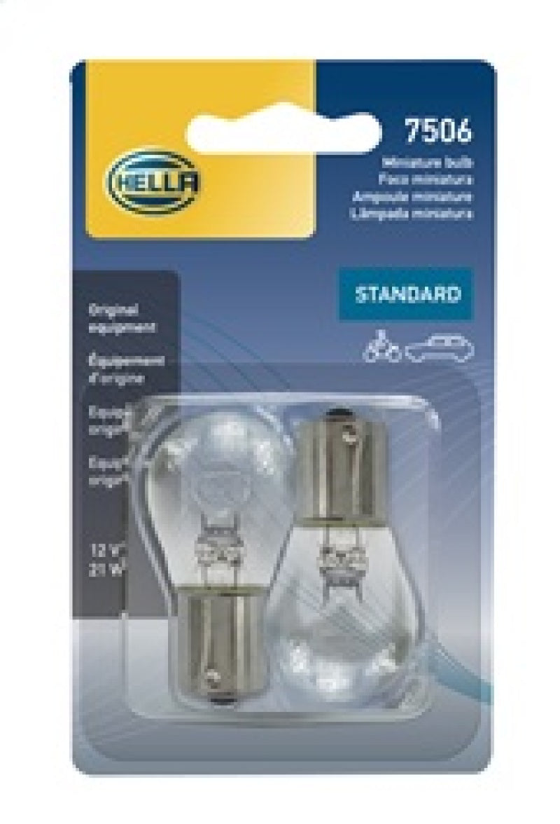 Hella Bulb 7506 12V 21W Ba15S S8 (2) Hella Bulbs  AXOPROS