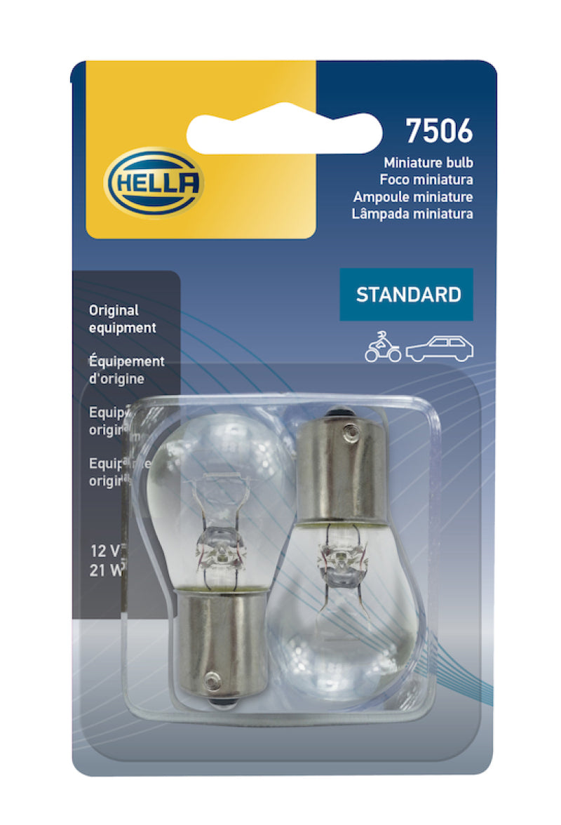 Hella Bulb 7506 12V 21W Ba15S S8 (2) Hella Bulbs  AXOPROS