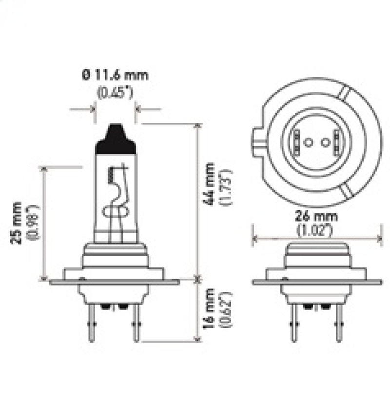 Hella H7 12V 55W PX26D HP 2.0 Halogen Bulbs Hella Bulbs  AXOPROS