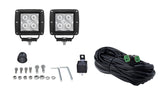 Hella HVF Cube 4 LED Off Road Kit - 3.1in 2X12W Hella Light Bars & Cubes  AXOPROS
