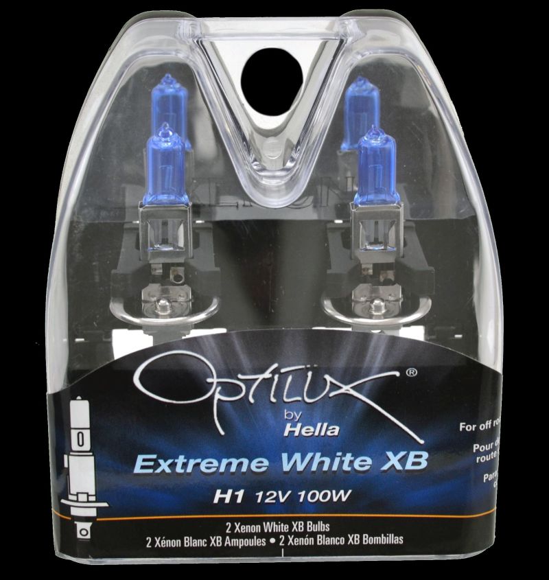 Hella Optilux H1 100W XB Extreme White Bulbs (Pair) Hella Bulbs  AXOPROS