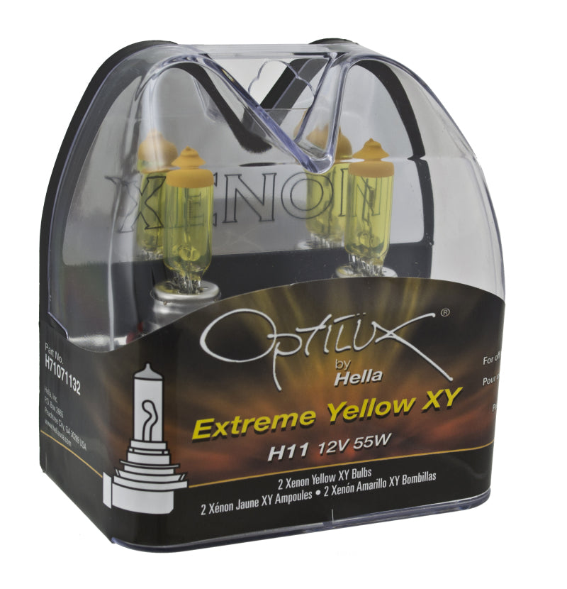 Hella Optilux H11 55W XY Extreme Yellow Bulbs (Pair) Hella Bulbs  AXOPROS