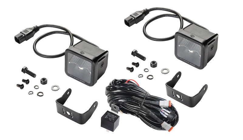 Hella Universal Black Magic 2.7in L.E.D. Cube Kit - Flood Beam Hella Fog Lights  AXOPROS