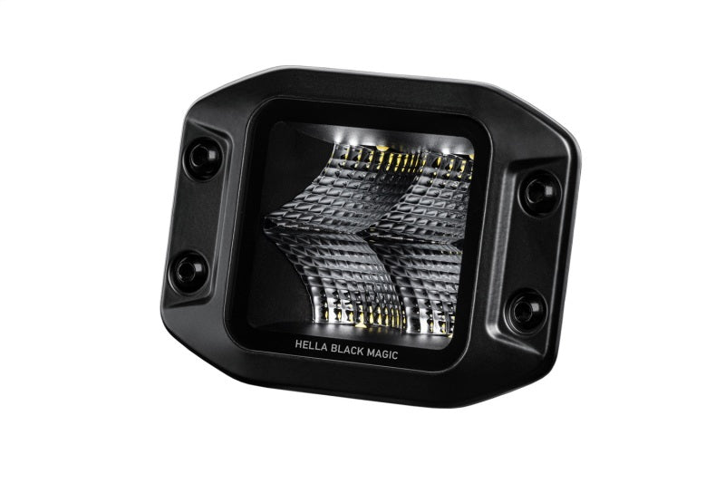 Hella Universal Black Magic 3.2in L.E.D. Cube Kit - Flood Beam (Flush Mount) Hella Fog Lights  AXOPROS