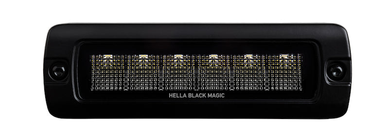 Hella Universal Black Magic 6 L.E.D. Flush Mount Mini Light Bar - Flood Beam Hella Fog Lights  AXOPROS